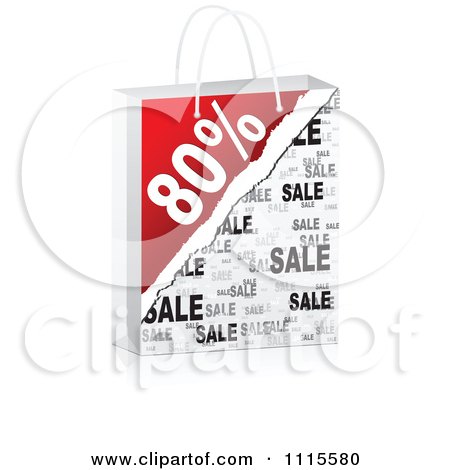 Clipart 3d Eighty Percent Sales Shopping Bag - Royalty Free Vector Illustration by Andrei Marincas