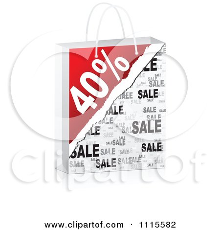 Clipart 3d Forty Percent Sales Shopping Bag - Royalty Free Vector Illustration by Andrei Marincas