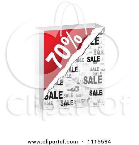 Clipart 3d Seventy Percent Sales Shopping Bag - Royalty Free Vector Illustration by Andrei Marincas