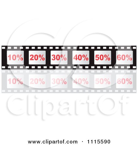 Clipart Percent Film Strip Frames With A Reflection - Royalty Free Vector Illustration by Andrei Marincas