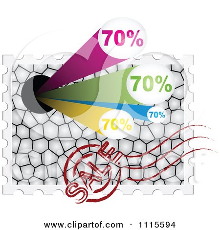 Clipart Sixty Percent Sales Stamp With A Post Mark - Royalty Free Vector Illustration by Andrei Marincas