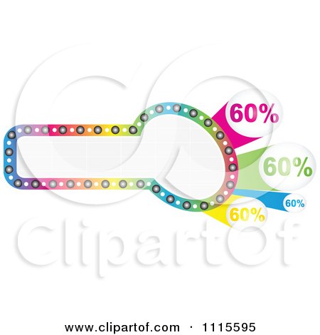 Clipart Colorful Sixty Percent Sales Banner - Royalty Free Vector Illustration by Andrei Marincas