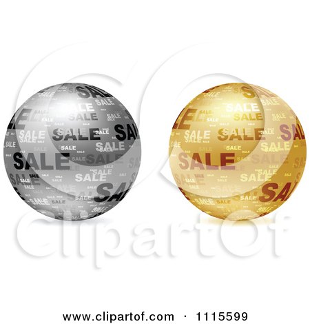 Clipart 3d Gold And Silver Sales Spheres - Royalty Free Vector Illustration by Andrei Marincas