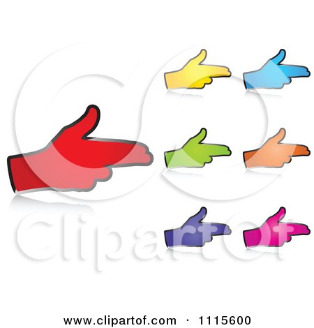 Clipart Colored Hands Aim Pointing - Royalty Free Vector Illustration by Andrei Marincas