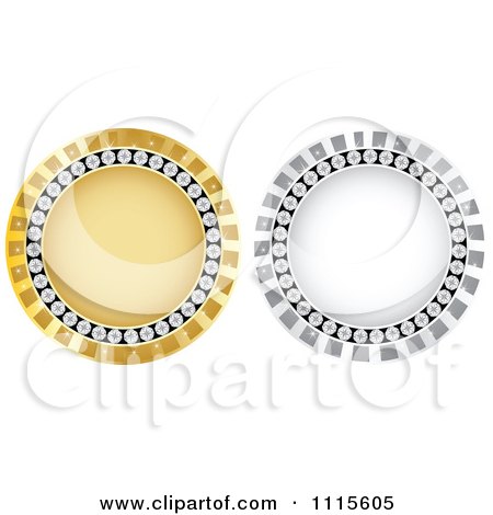 Clipart Round Gold And Silver Frames - Royalty Free Vector Illustration by Andrei Marincas
