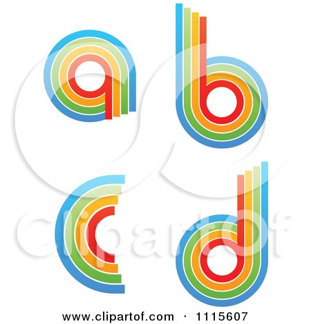 Clipart Rainbow Letters A B C D - Royalty Free Vector Illustration by Andrei Marincas