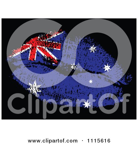 Clipart Australian Flag Kiss - Royalty Free Vector Illustration by Andrei Marincas
