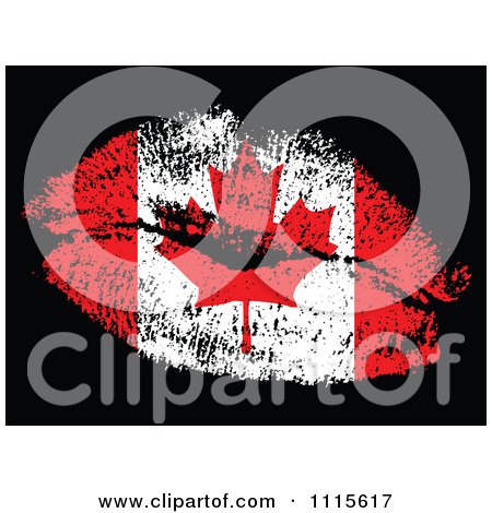 Clipart Canadian Flag Kiss - Royalty Free Vector Illustration by Andrei Marincas