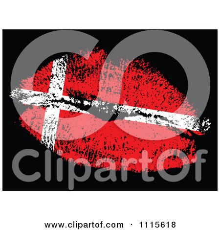 Clipart Danish Flag Kiss - Royalty Free Vector Illustration by Andrei Marincas