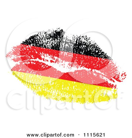 Clipart German Flag Kiss On White - Royalty Free Vector Illustration by Andrei Marincas