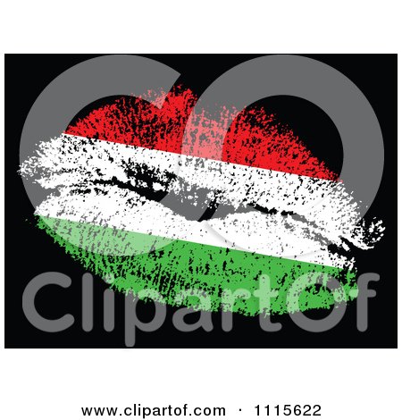 Clipart Hungarian Flag Kiss - Royalty Free Vector Illustration by Andrei Marincas