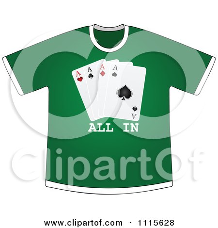 Clipart Green All In Poker Club Shirt - Royalty Free Vector Illustration by Andrei Marincas