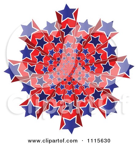 Clipart Blue And Red Bursting American Stars - Royalty Free Vector Illustration by Andrei Marincas