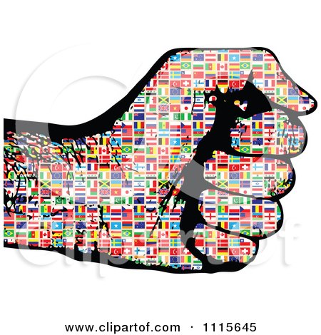 Clipart Flag Patterned Fist - Royalty Free Vector Illustration by Andrei Marincas