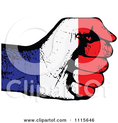 Clipart French Flag Fist - Royalty Free Vector Illustration by Andrei Marincas