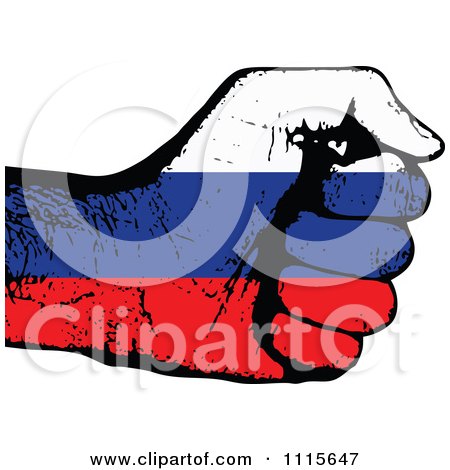 Clipart Russian Flag Fist - Royalty Free Vector Illustration by Andrei Marincas