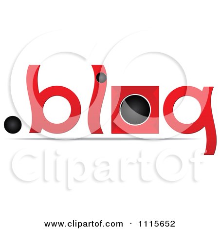 Clipart Red And Black Blog Icon - Royalty Free Vector Illustration by Andrei Marincas