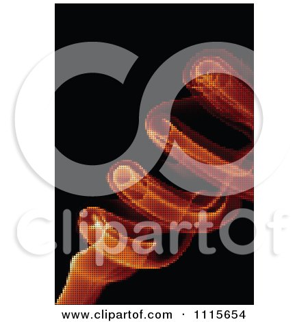 Clipart Pixelized Swirl Of Orange Smoke On Black - Royalty Free Vector Illustration by Andrei Marincas