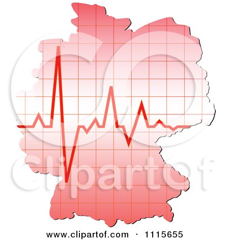 Clipart Germany Map With A Heart Beat - Royalty Free Vector Illustration by Andrei Marincas