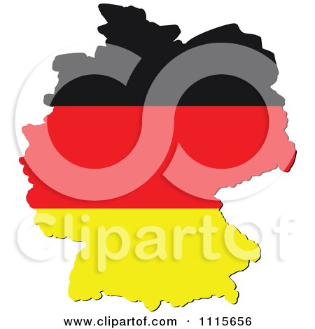 Clipart Germany Map With Flag Colors - Royalty Free Vector Illustration by Andrei Marincas