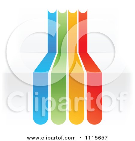 Clipart Rainbow Lines On 3d Steps - Royalty Free Vector Illustration by Andrei Marincas