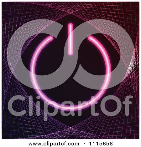 Clipart Neon Power Button With Mesh On Black - Royalty Free Vector Illustration by Andrei Marincas