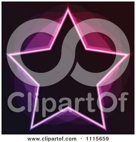 Clipart Neon Star On Black - Royalty Free Vector Illustration by Andrei Marincas
