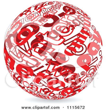 Clipart Red Ball Made Of Words - Royalty Free Vector Illustration by Andrei Marincas
