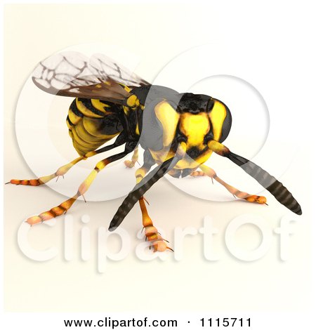 Clipart 3d Wasp Bee 3 - Royalty Free CGI Illustration by Leo Blanchette