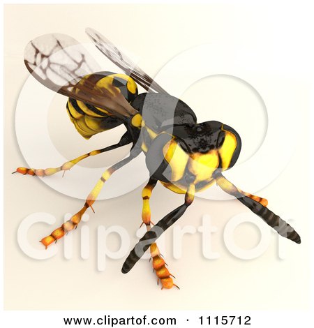 Clipart 3d Wasp Bee 2 - Royalty Free CGI Illustration by Leo Blanchette