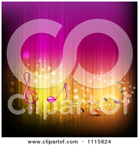 Clipart Gradient Pink And Gold Music Note Background - Royalty Free Vector Illustration by merlinul