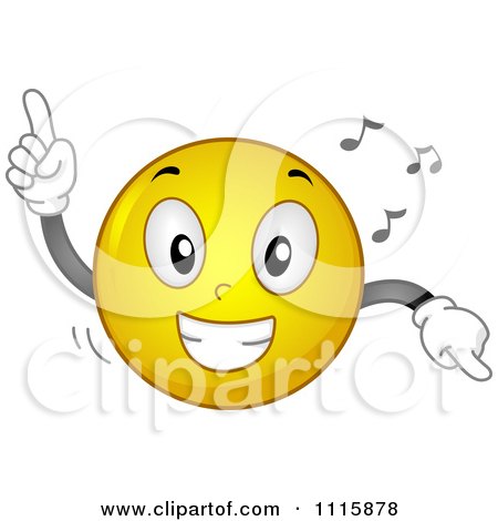 Clipart Happy Smiley Dancing To Music - Royalty Free Vector Illustration by BNP Design Studio