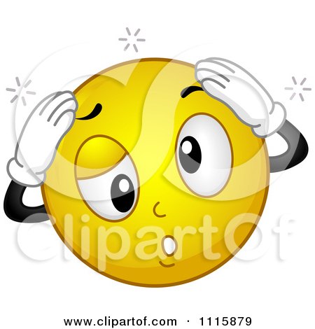 Clipart Dizzy Smiley Holding His Head - Royalty Free Vector Illustration by BNP Design Studio
