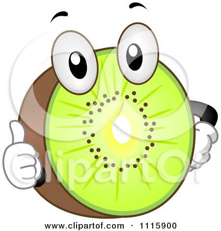 Clipart Happy Kiwi Holding A Thumb Up - Royalty Free Vector Illustration by BNP Design Studio