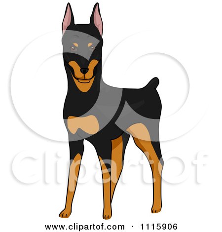 Clipart Cute Doberman Pinscher Dog - Royalty Free Vector Illustration by BNP Design Studio