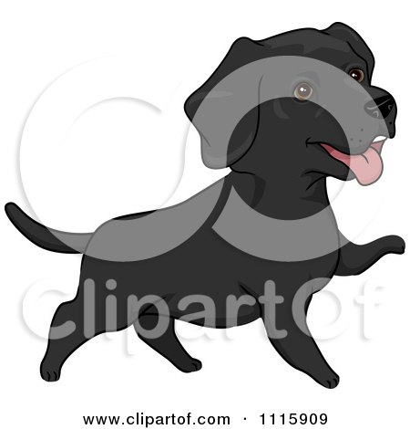 Clipart Cute Black Labrador Dog - Royalty Free Vector Illustration by