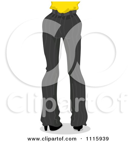 Clipart Rear View Of The Legs Of A Business Woman In Slacks - Royalty Free Vector Illustration by BNP Design Studio