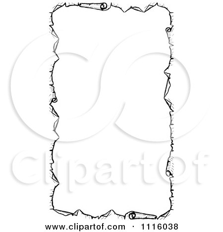 Clipart Retro Vintage Black And White Parchment Paper Border - Royalty Free Vector Illustration by Prawny Vintage