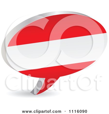 Clipart 3d Austrian Flag Chat Balloon - Royalty Free Vector Illustration by Andrei Marincas