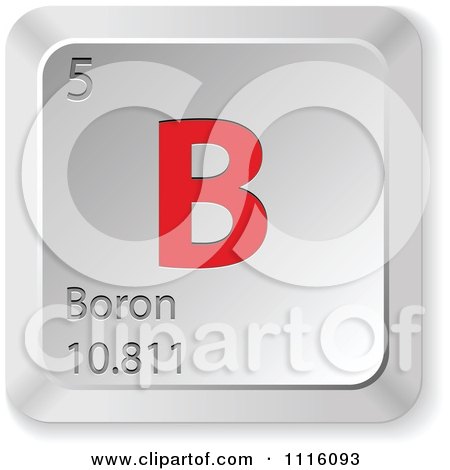 Clipart 3d Red And Silver Boron Keyboard Button - Royalty Free Vector Illustration by Andrei Marincas