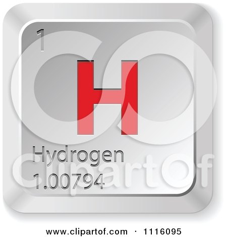 Clipart 3d Red And Silver Hydrogen Keyboard Button - Royalty Free Vector Illustration by Andrei Marincas