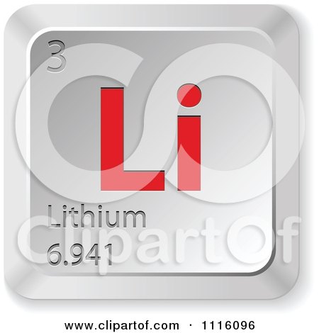 Clipart 3d Red And Silver Lithium Keyboard Button - Royalty Free Vector Illustration by Andrei Marincas