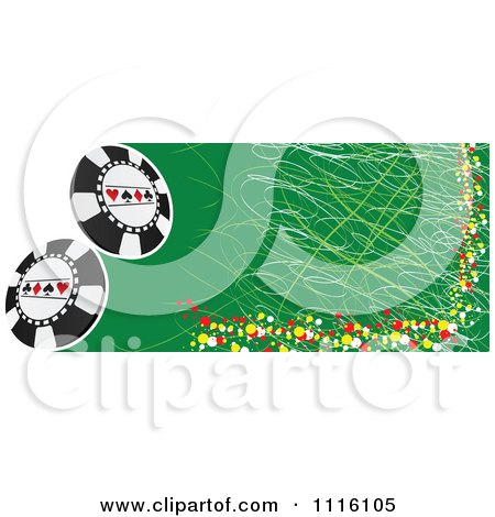 Clipart Green Grungy Poker Chip Banner - Royalty Free Vector Illustration by Andrei Marincas