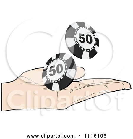 Clipart Poker Player Tossing 50 Chips - Royalty Free Vector Illustration by Andrei Marincas