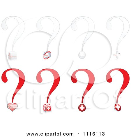 Clipart Question Marks With Medical Icons - Royalty Free Vector Illustration by Andrei Marincas