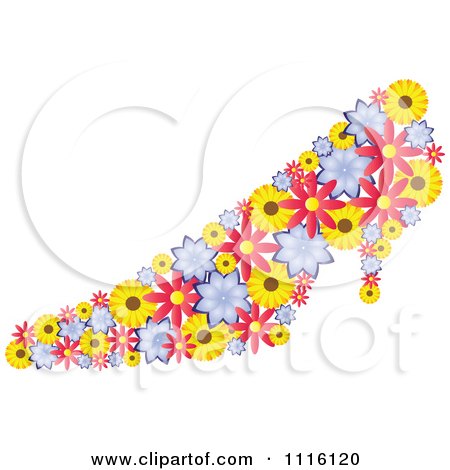 Clipart Colorful Pump Shoe Made Of Flowers - Royalty Free Vector Illustration by Andrei Marincas