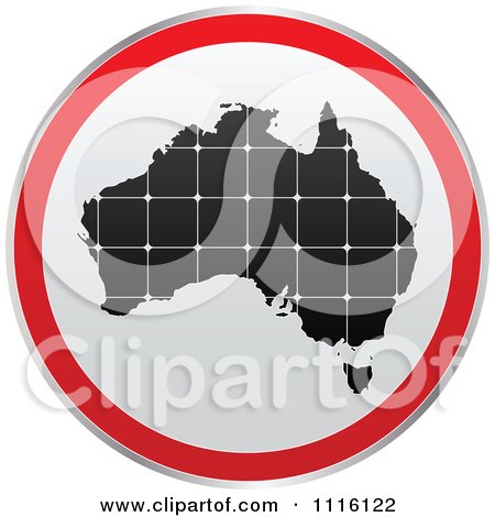 Clipart Round Australian Map Sign - Royalty Free Vector Illustration by Andrei Marincas