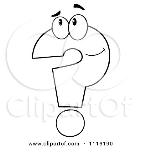 Clipart Thinking Outlined Question Mark - Royalty Free Vector Illustration by Hit Toon