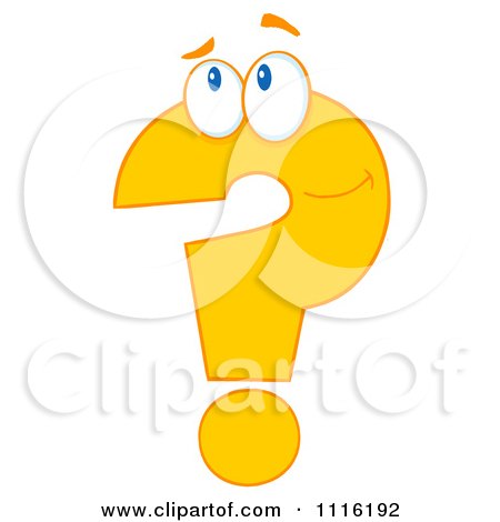 Clipart Pondering Yellow Question Mark - Royalty Free Vector Illustration by Hit Toon