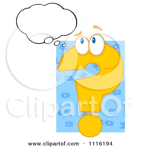 Clipart Yellow Question Mark With A Thought Balloon 2 - Royalty Free Vector Illustration by Hit Toon